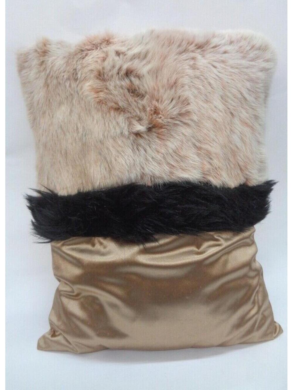 MINT BEIGE RABBIT & FAUX FUR PILLOW CUSHION HOME DECOR